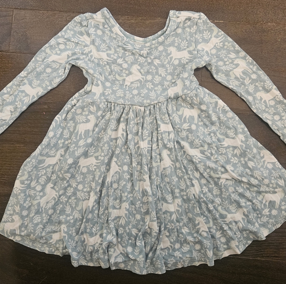 Little Sleepies Unicorn Garden Twirl Dress  2T